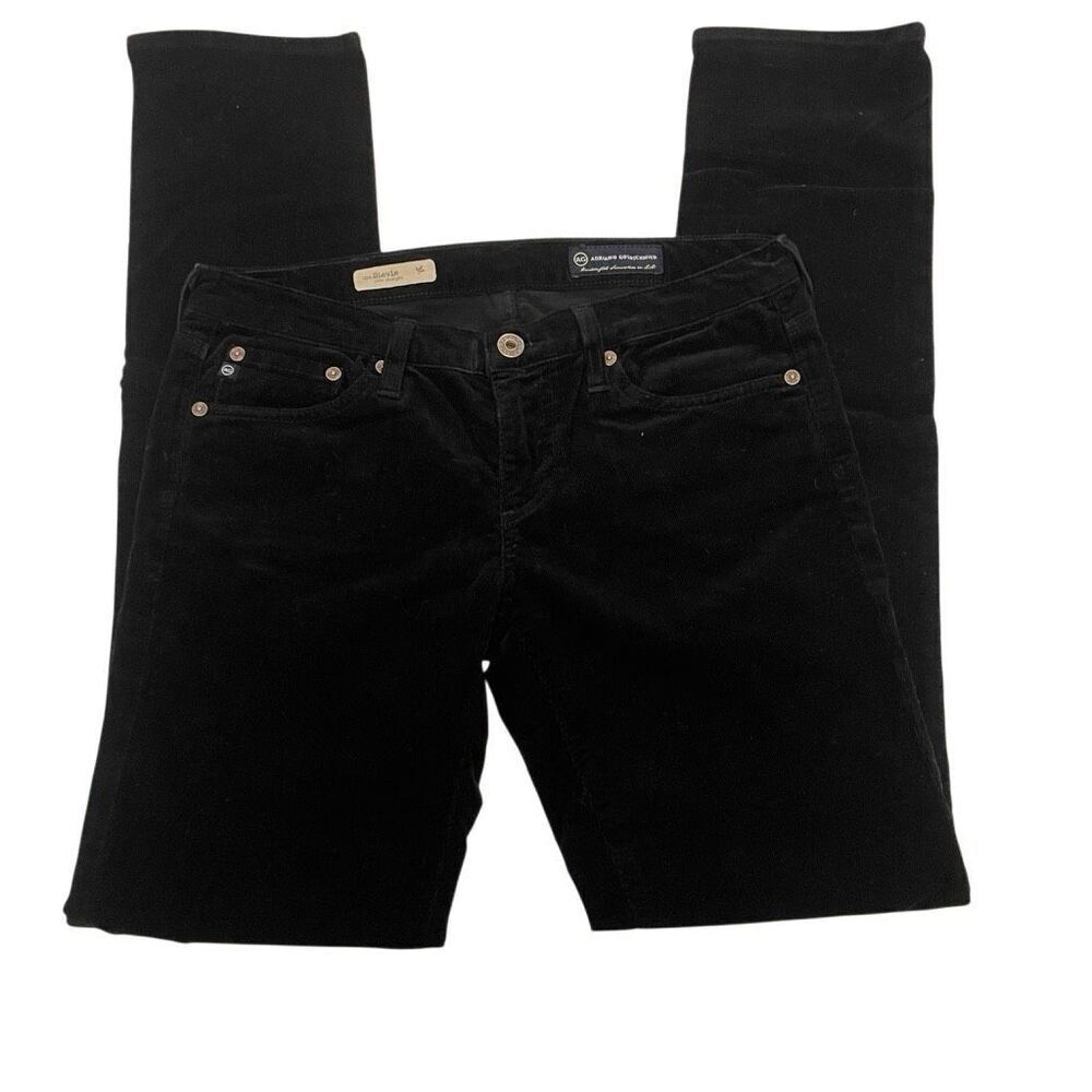AG Adriano Goldschmied the Stevie slim straight Black Corduroys 27R